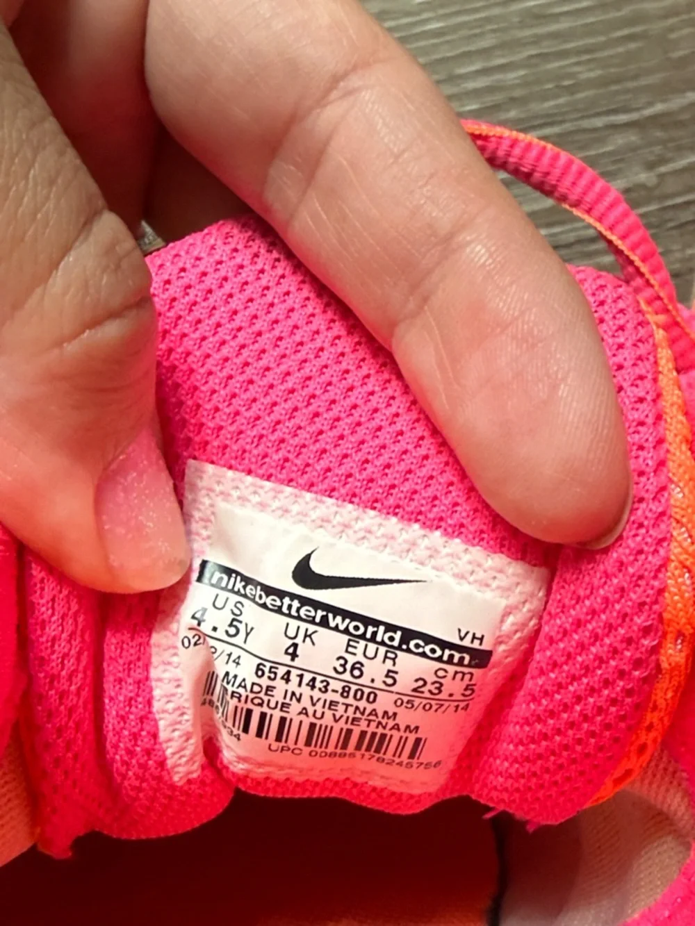 Nike girls Bright Pink and Coral Athletic Running Shoes